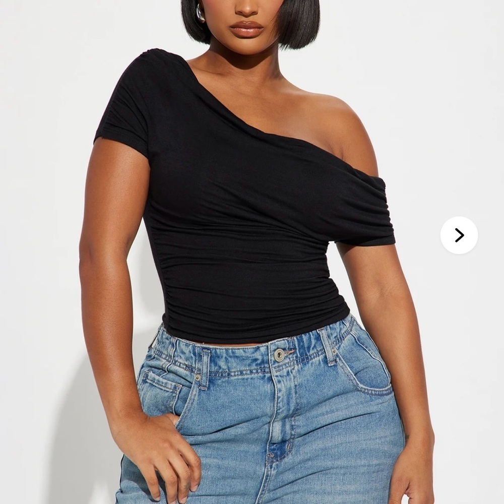 Elegant Black One-Shoulder Top